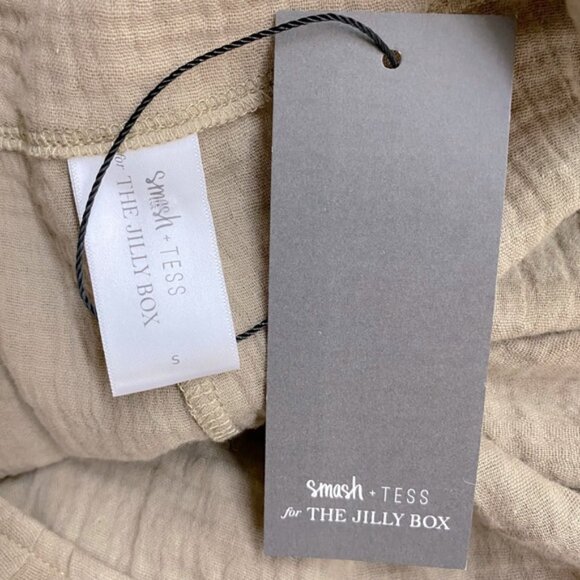Smash + Tess for The Jilly Box Beige Organic Cotton Romper Jumpsuit S NWT - Picture 3 of 16
